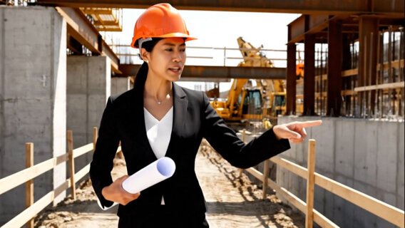 Chef de chantier supervisant un site