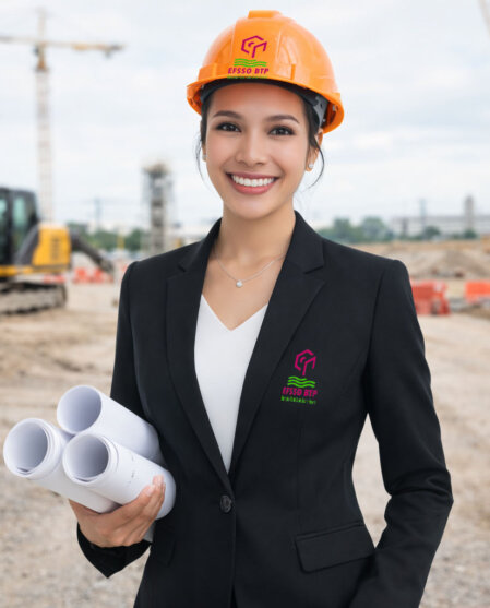Professionnel du BTP consultant des plans.