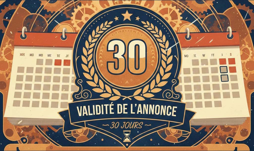 Calendrier illustrant la durée de publication