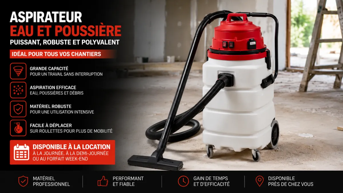 Aspirateur eau et poussière – Puissant, robuste et idéal pour tous vos chantiers