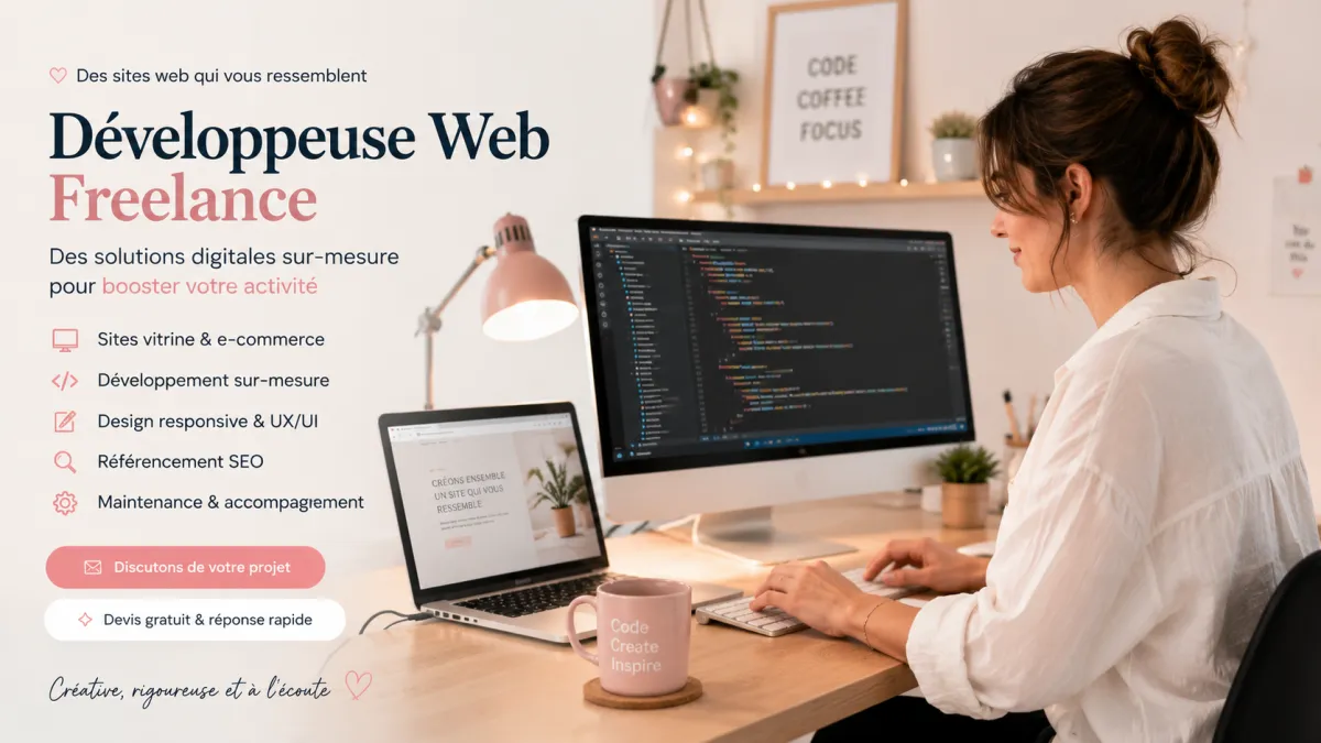 Développeuse Web Freelance – Création de sites modernes & sur-mesure